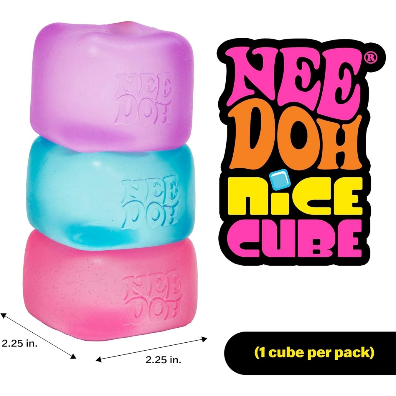 NeeDoh Nice Cube – Solid Squish – 2.25" Cube - Image 4