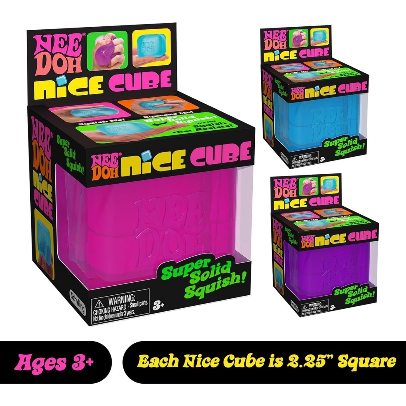 NeeDoh Nice Cube – Solid Squish – 2.25" Cube - Image 2